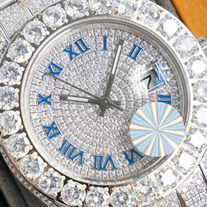 Montre mécanique automatique pour hommes, entièrement en diamant, en acier inoxydable 42MM, 904L Swarovski, montre-bracelet pour hommes, montres-bracelets de mode, Montre de Luxe