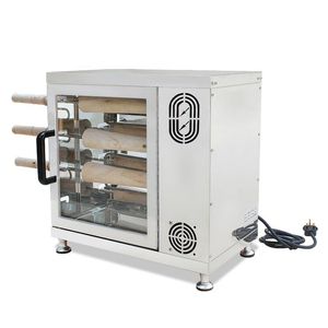 Máquina para hacer conos comerciales, horno de rollo de pastel, chimenea, con 16 rodillos para hornear