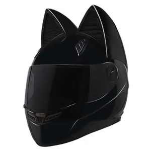Casque intégral NITRINOS oreilles de chat casque de moto visière anti-buée homme équitation voiture motocross course casque de moto