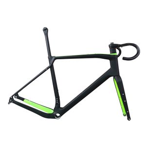 Cadre de vélo de gravier avec câbles entièrement cachés GR047, conception de peinture noire et verte, pneu Max 700 x 47C, taille 40/43/46/49/53cm