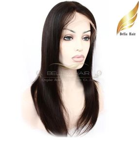 Perruque Full Lace Wig brésilienne naturelle, cheveux humains, avec peignes et Stretch, couleur naturelle, lisse et soyeux, bonnet moyen, Bellahair1060933