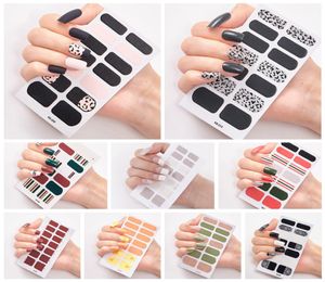 Emballages à ongles entièrement autocollants polonais Sécale léopard bandes de manucure de conception de faux ongles adhésive ensemble 3d autocollants à ongles brillants rra35606186112