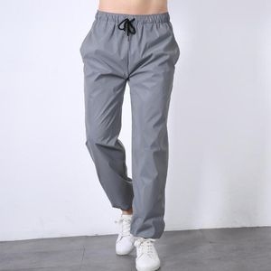 Pantalon réfléchissant complet hommes 2021 printemps automne cordon noué corde col fermé pantalon rue hip hop gris pantalon hommes