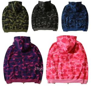 Sudadera con capucha y cremallera completa Chaqueta de diseñador Sudadera con capucha Camo Suéter para hombres y mujeres Cremallera frontal abierta Cárdigan informal de manga larga