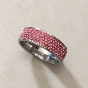 Anillos de Compromiso repleto de circón para mujer, anillos de boda de color rosa, joyería de cristales austriacos anel femenino, calidad superior 280E