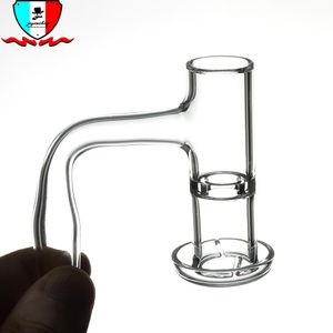 Entièrement Souder 20mm Spinning Terp Accessoires pour Fumer Sous Vide Quartz Banger 19mm 14mm 10mm Mâle / Femelle Joint Transparent avec Bord Biseauté et Tube Traversant pour Dab Rig Bong