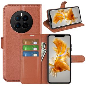 Funda étuis de téléphone pour Huawei Mate 50 Nova 10 9 Honor 70 X8 X7 Magic 4 60 SE Pro litchi étui portefeuille en cuir avec fentes pour cartes