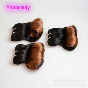 Cheveux humains 1B/30 Ombre Cheveux Style Chaud 10A 12A Funmi Curl Double Trames 3 Faisceaux 10-26