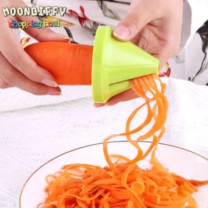 Modelo de embudo dispositivo Vegetal Flad Spiral Ensalada de zanahoria Cortero de rábano Herramienta de cocina Accesorios de cocina Gadget U0304