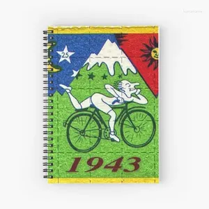 Animales y personas divertidas que montan bicicletas Notebook Spiral Notebook Bound Memo Netote Book for Kids Gift School Office Supplies Diario de estudiantes