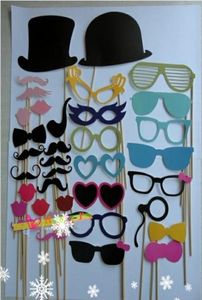 Drôle de Noël prenant Pos outils lèvres moustaches lunettes avec des bâtons 36 modèles pour le mariage ou les enfants prenant des photos nouveau 2014 Gi8726992