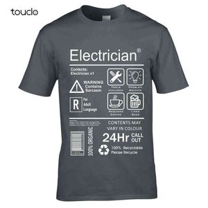 Divertido Paquete de electricista Instrucciones de cuidado Camiseta para hombre Ingeniero eléctrico superior 2019 Verano Hombres Camiseta con cuello redondo Camiseta con estampado 3D G1217
