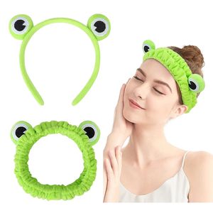 Diadema de maquillaje de rana divertida, diademas anchas elásticas para mujeres, lindas bandas para el cabello para niñas, accesorios para el cabello para mujeres, tocados femeninos