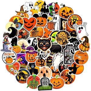 Pegatinas divertidas de Halloween, pegatina de vinilo resistente al agua para monopatín, botella de agua, ordenador portátil, teléfono, recuerdos de fiesta 50Pcs307R