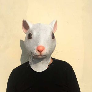 Drôle réaliste souris Rat Latex pleine tête masque Halloween Costume fête Cosplay accessoire Donald mascarade DrUp adultes cadeau X0803