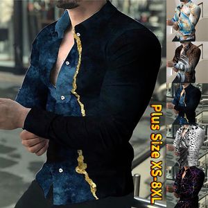 Camisas Vintage de piel para hombre, camisa informal de gran tamaño con estampado de lunares, camisetas de manga larga, ropa para hombre, cárdigan para fiesta de graduación Xs8xl