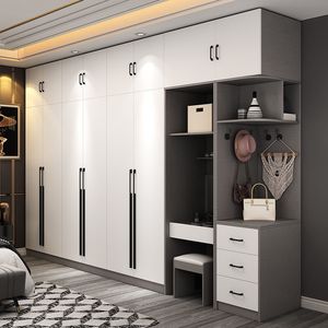 Furniture New wardrobe home bedroom modern minimalist net red single and double cabinet assembly adult hanging large wardrobe package installation