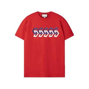 G C New Mirror Print Camiseta de manga corta para hombres y mujeres Vestido de verano Super Fire Loose Plus Size Lovers'Outfit poloshirt hombres