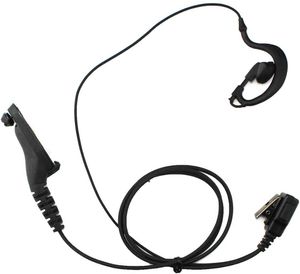 G Shape 3' 2-Wire Coil Earbud Audio Mic Surveillance Kit PTT Button Mic Compatible pour Motorola Radios XPR 6000 XPR6500 XPR6550 XPR