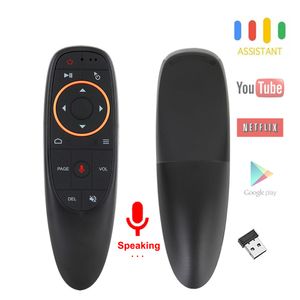 G10S Voice Air Mouse avec USB 2,4 GHz sans fil 6 axes Gyroscope Microphone IR télécommande pour Android tv Box, ordinateur portable, PC