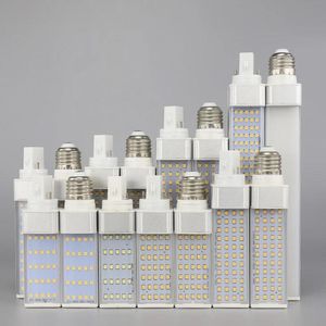 Ampoule LED épis de maïs G24, 5W 7W 9W 11W 13W 15W, E27, lampe SMD 2835, projecteur 180 degrés, prise horizontale AC85-265V