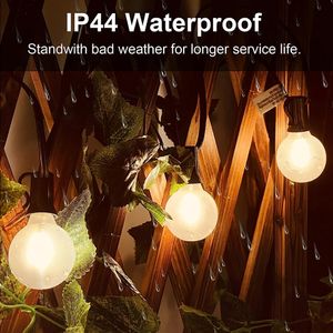 G40 Grosted White String Lights Outdoor Connectable 25ft 49ft Imperproof LED Bulb String Light Backyard Party Mariage Umbrella