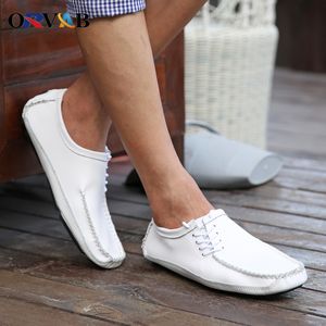 GAI Robe Doux Confortable En Cuir Véritable Casual Marque De Mode Blanc Appartements Hommes Mocassins Conduite Mocassin Chaussures Hommes 230403 GAI