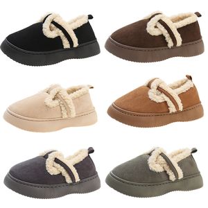 GAI GAI GAI concepteur fourrure sans lacet coton femmes marron blanc gris noir chaussures en peluche femmes semelles souples en plein air hiver pantoufle