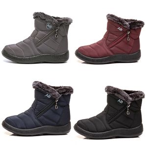 GAI GAI GAI chaud dames bottes de neige côté fermeture éclair coton femmes chaussures noir rouge bleu gris en hiver Sports de plein air