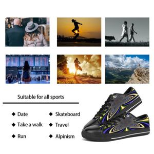 GAI hommes chaussures personnalisé Sneaker peint à la main toile femmes mode noir or coupe basse respirant marche Jogging femmes formateurs