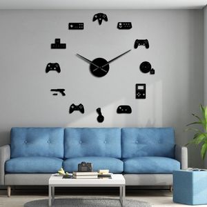 Game Contrôleur vidéo Diy Giant Wall Clock Game Joysticks Autocollants Gamer Wall Art Video Signes de jeu Boy Bedroom Game Room Decor Y304H