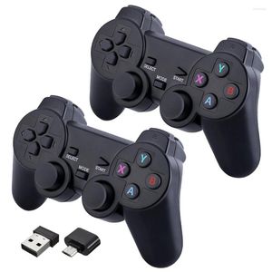 Controladores de juegos 2.4G Gamepad inalámbrico Controlador negro Joystick para PC Laptop Dispositivos Android Joypad Raspberry Pi 4B 3B B