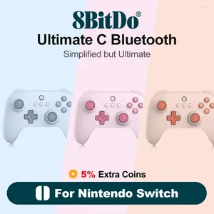Contrôleurs de jeu 8bitdo Ultimate C Bluetooth Switch OLED Lite Contrôleur sans fil Manette de jeu disponible en rose bleu et orange