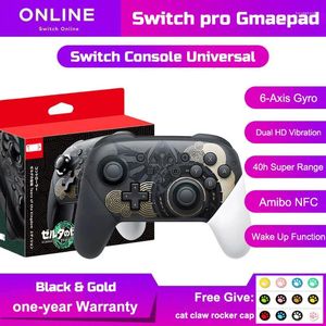 Contrôleurs de jeu pour contrôleur Switch Pro avec fonction NFC et fonction de réveil Joystick sans fil Poignée gyroscopique à 6 axes HD Vibration Bluetooth Gamepad