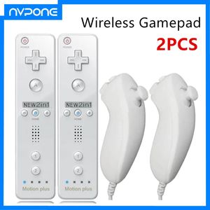 Game Controllers Joysticks 2PCS Remote Controller with Nunchuck Controller for Wii Console Wireless Gamepad with Motion Plus for Wii Games Control 231023