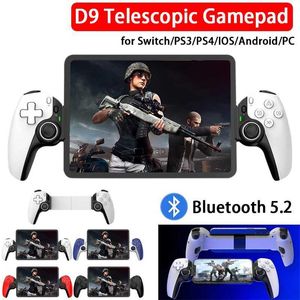 Contrôleurs de jeu Joysticks D9 manette de jeu télescopique pour téléphone portable double Hall somatosensoriel manette de jeu sans fil pour P3 P4 Android iOS Switch PC