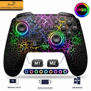 Controladores de juegos Joysticks Dinofire Controlador inalámbrico Gamepads para Nintendo Switch/Lite/OLED con mouse Touch Feeling Wakeup Función Turbo programable x0830