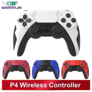 Contrôleurs de jeu joysticks gaminja wireless Controller Bluetooth GamePad double vibration 6axis joypad touchpad Microphone Earphone Port pour PC D240424