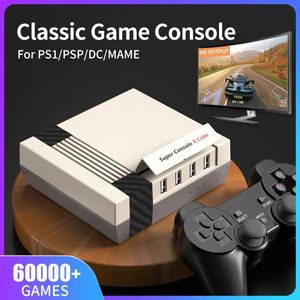 Contrôleurs de jeu Joysticks KINHANK Super Console X Cube Console de jeu vidéo rétro Support 60000 jeux pour PS1/PSP/DC/MAME/Arcade Sortie HD Cadeau pour enfant 231025