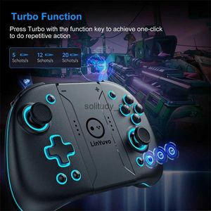 Contrôleurs de jeu joysticks linyuvo ks47 joypad mécanique GamePad Contrôleur 6axis Auto Fire Wake Up Wireless Bluetooth Game Controller pour Switch Q240407