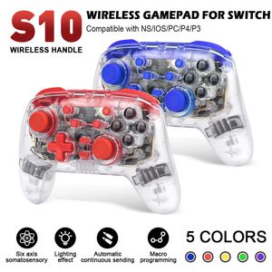 Controladores de jogo Joysticks S10 Multi-Platform Wireless Game Controller para Switch / OLED Joystick Game Handle para NS / iOS / PC / P4 / P3 Macro Programming Gamepad HKD230831