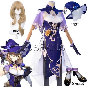 Jeu Genshin Impact Cosplay Lisa Costume Lisa Cosplay Genshin Impact Costume Halloween cosplay woemn hommes costume perruque et chaussures Y0903