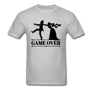 Juego sobre tee hombres novia top novio soltero ropa divertida despedida de soltera camisetas gris camiseta verano marido camiseta 210714