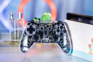 GamePads Baseus Bluetooth Wireless GamePad transparent PC Switch Gaming Contrôleur Somatosensory Vibration Game Giche plusieurs plates-formes