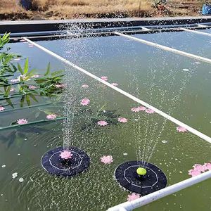 Décoration de jardin avec couleur de couleur de nuit de piscine de piscine de piscine Solar Solar Pump Submersible Submersible 4 Nozzles de pulvérisation Birdbath décorations