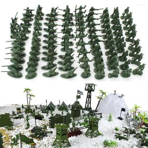 Décorations de jardin 100pcs / set militaire en plastique jouet soldats armée hommes chiffres 12 poses cadeau modèle action figurine jouets pour enfants garçons