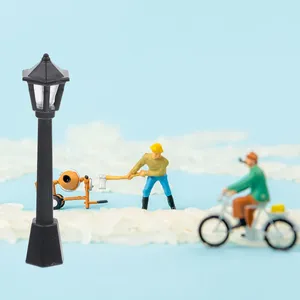 Décorations de jardin 6 pièces modèle de maison lampe jouets pour enfants lampadaires miniatures maison de poupée ornements post-décoration en plastique