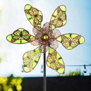 Décorations de jardin esthétique papillon moulin à vent décor résistance aux intempéries belle statue de fer piquets décoratifs pour pelouse