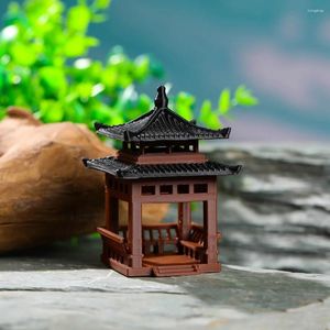 Decoraciones de jardín decoraciones mini estatua de pagoda en miniatura pabellón japonés figurine jarrón de flores micro paisaje asiático zen