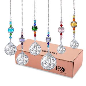 Décorations de jardin H D 6pcs Crystal Suncatchers Suspendus Ornement Rainbow Maker Cristaux Boule Prismes Pendentif pour Home Window Decor 230506